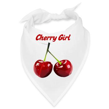 Kirsche Girl Fruchtmotiv - Bandana - Weiß - Vorne