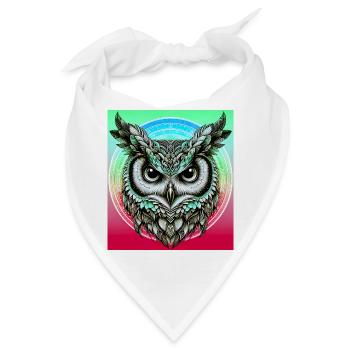 Eule - Bandana - Weiß - Vorne