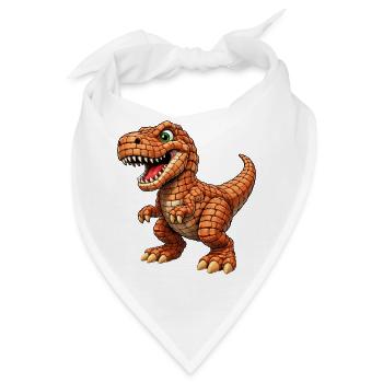 T-Rex mit orange Schuppen - Bandana - Weiß - Vorne