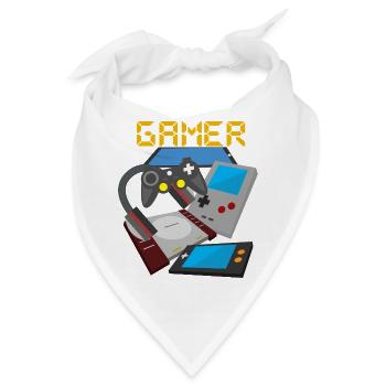Retro Gamer Devices Mix – Gaming Nostalgie - Bandana - Weiß - Vorne