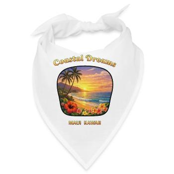 Maui Hawaii Traumurlaub Küste Strand Sonnenunterga - Bandana - Weiß - Vorne