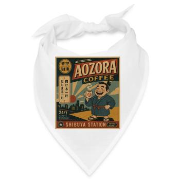 AOZORA Kaffee Shibuya Retro-Plakat - Bandana - Weiß - Vorne