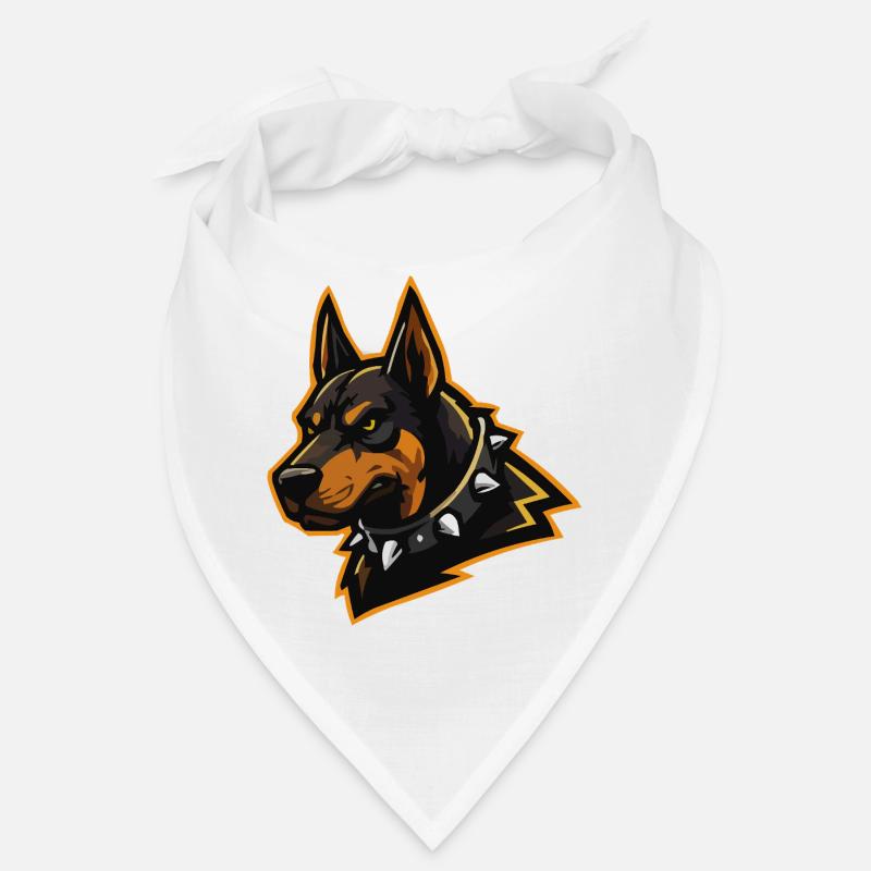 Doberman with spiked collar Bandana