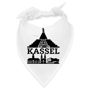 Kassel Wahrzeichen Silhouette - Bandana - Weiß - Vorne