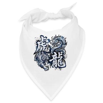 Tiger Drache Harmonie - Bandana - Weiß - Vorne