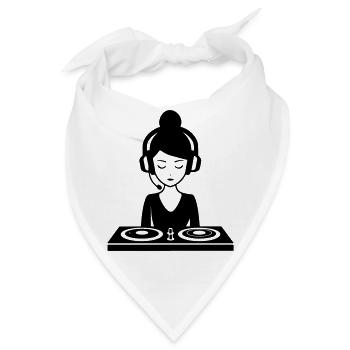 DJ Turntables Frau Festival - Bandana - Weiß - Vorne