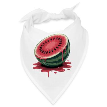  Saftige Halbierte Wassermelone Mit Tropfendem - Bandana - Weiß - Vorne