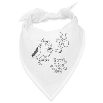 Verwirrte Eule– Have a Nice Day - Bandana - Weiß - Vorne