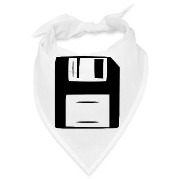 Diskette Computer Retro Geschenk - Bandana - Weiß - Vorne