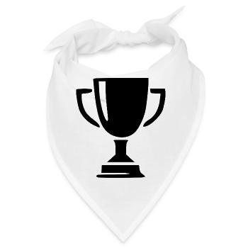 Pokal Sieg Geschenk Sportler - Bandana - Weiß - Vorne