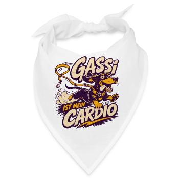 Gassi Ist Mein Cardio – Hundelust - Bandana - Weiß - Vorne