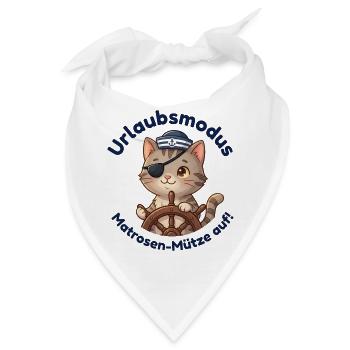 Kater Urlaubsmodus Matrosenmütze - Bandana - Weiß - Vorne