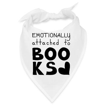 Emotional an Bücher gebunden, schwarz - Bandana - Weiß - Vorne