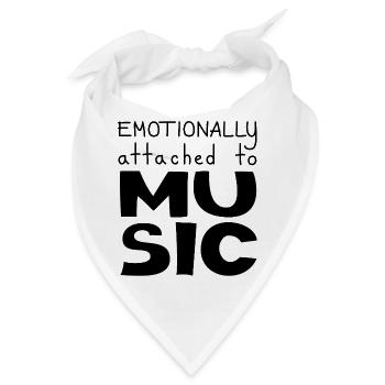 Emotional an Musik gebunden, schwarz - Bandana - Weiß - Vorne