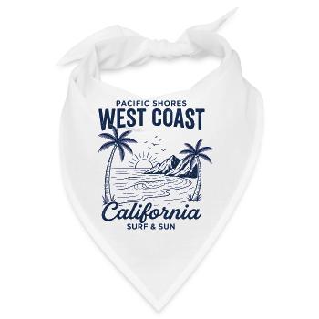 West Coast California Surf Vintage - Bandana - Weiß - Vorne