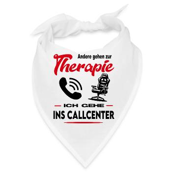 Callcenter Agent Telefon Beruf Arbeit Job - Bandana - Weiß - Vorne