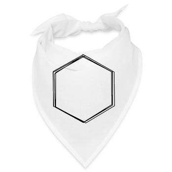 Sechseck handgezeichnet - Bandana - Weiß - Vorne