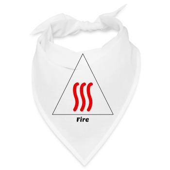 Feuer Element Symbol Alchemie Wicca - Bandana - Weiß - Vorne