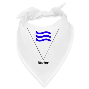 Wasser Element Symbol Alchemie Wicca - Bandana - Weiß - Vorne