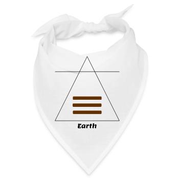 Erde Element Symbol Alchemie Wicca - Bandana - Weiß - Vorne