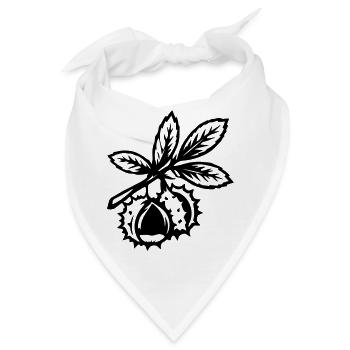 Kastanie Zweig Blätter - Bandana - Weiß - Vorne