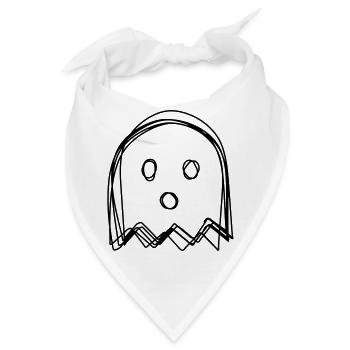 Gespenst handgezeichnet - Bandana - Weiß - Vorne
