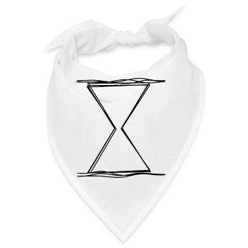 Sanduhr handgezeichnet - Bandana - Weiß - Vorne