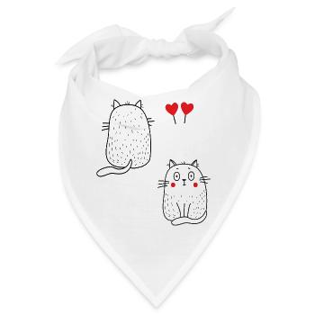 coole Katzen - Bandana - Weiß - Vorne