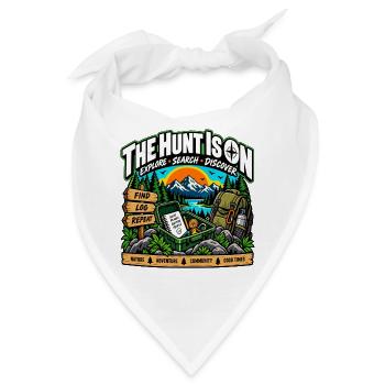 Geocaching Geschenk Outdoor Abenteuer Schatzsuche - Bandana - Weiß - Vorne