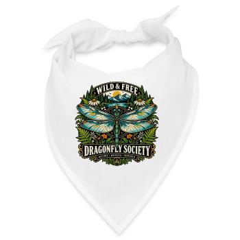 Dragonfly Libelle Natur Geschenk Botanical Design - Bandana - Weiß - Vorne