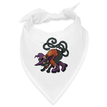 Hexenkatze in Stiefeln - Bandana - Weiß - Vorne