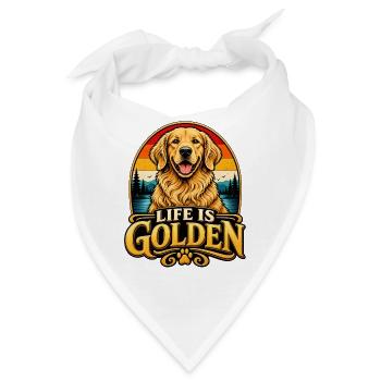 Life Is Golden Retriever Retro - Bandana - Weiß - Vorne