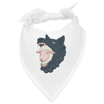 Schafe im Wolfsmaul - Bandana - Weiß - Vorne