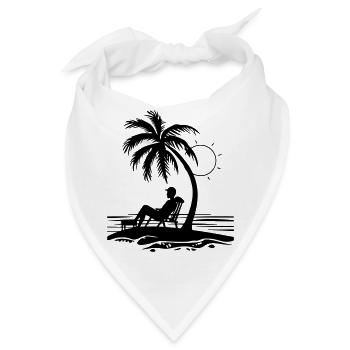 Palmen Urlaub - Bandana - Weiß - Vorne
