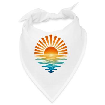 Sonnenaufgang am Wasser - Bandana - Weiß - Vorne