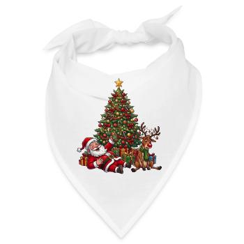 Betrunkener Weihnachtsmann – Lustiges Bier Motiv - Bandana - Weiß - Vorne