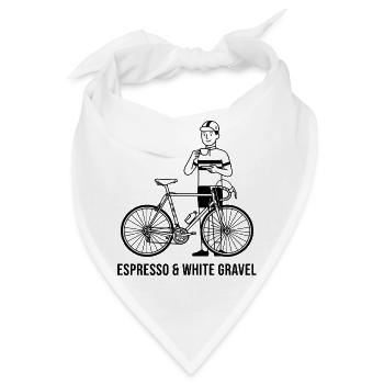 Kunst von Espresso & weißem Kies - Bandana - Weiß - Vorne