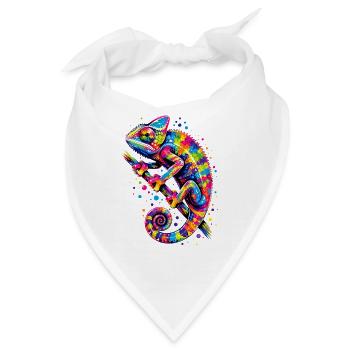 Bunter Chamäleon farbenfroh - Bandana - Weiß - Vorne