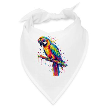 Regenbogenpapagei mit Sonnenbrille - Bandana - Weiß - Vorne