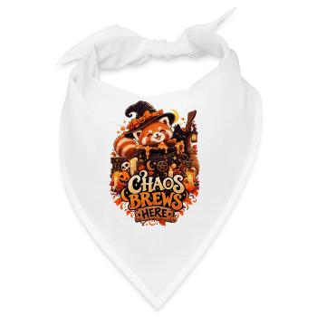 Chaos Brews Here Halloween Red Panda - Bandana - Weiß - Vorne