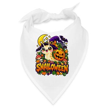 Snailoween Kawaii Schnecke Halloween - Bandana - Weiß - Vorne
