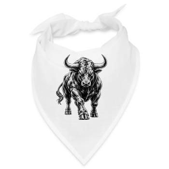 Stier Grafik - Bandana - Weiß - Vorne