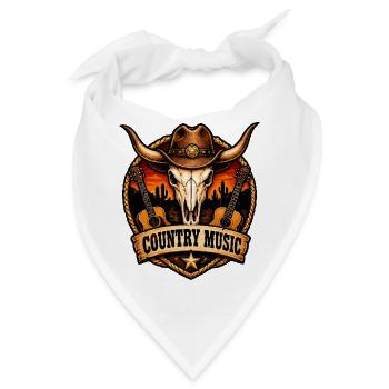 Country Musik Schädel Ranch - Bandana - Weiß - Vorne