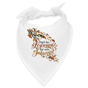 Loslassen im Herbst - Bandana - Weiß - Vorne