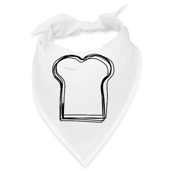Brotscheibe handgezeichnet - Bandana - Weiß - Vorne