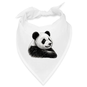 Panda Illustration - Bandana - Weiß - Vorne