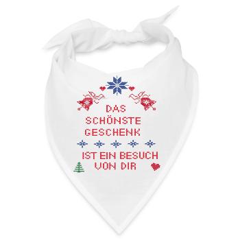  Geschenk Weihnachten - Bandana - Weiß - Vorne