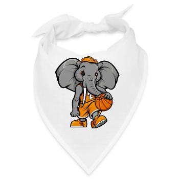 Basketball Elefant - Bandana - Weiß - Vorne