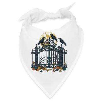 Krähen auf dem Friedhofstor - Bandana - Weiß - Vorne