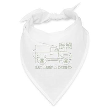 Eat, Sleep & Verteidigung - Bandana - Weiß - Vorne